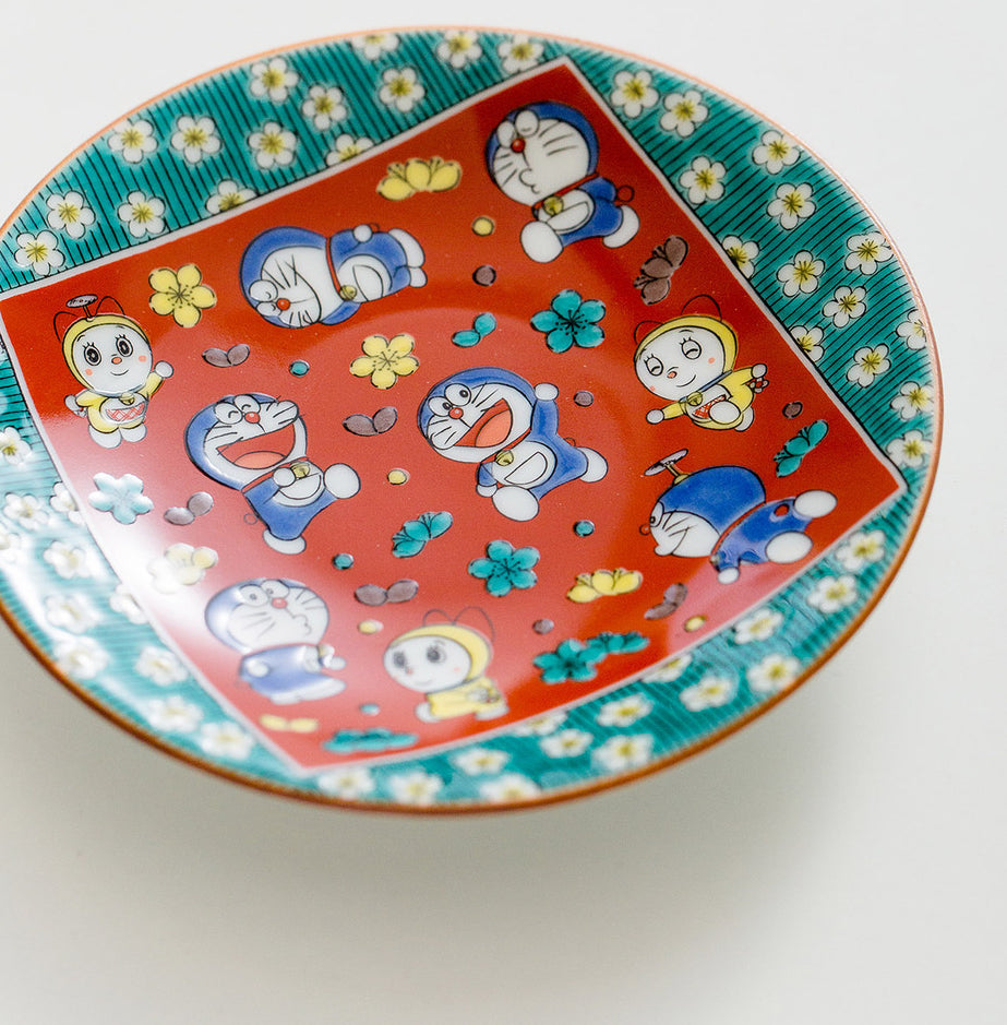 Gohobi Japanese Doraemon Tea Cup and Ceramic Plate Set [Made In Japan]