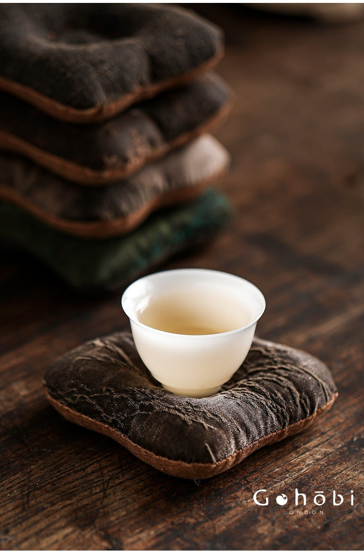 Gohobi Fragrant Cloud Silk Tea Coaster – Handmade Fabric Tea Mat for Gongfu Tea Set
