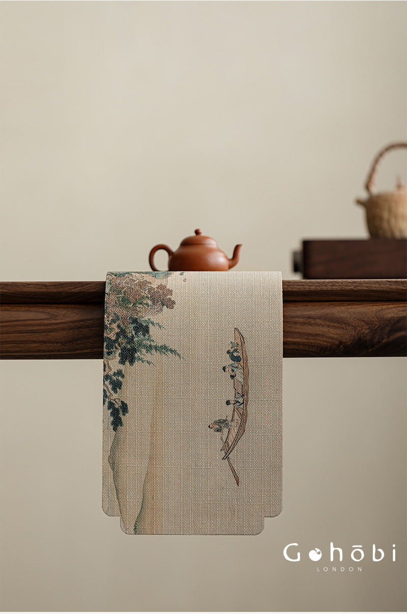 Gohobi Xiangyun Silk Tea Table Runner – Double-Sided Tea Mat Dry Brew Cloth