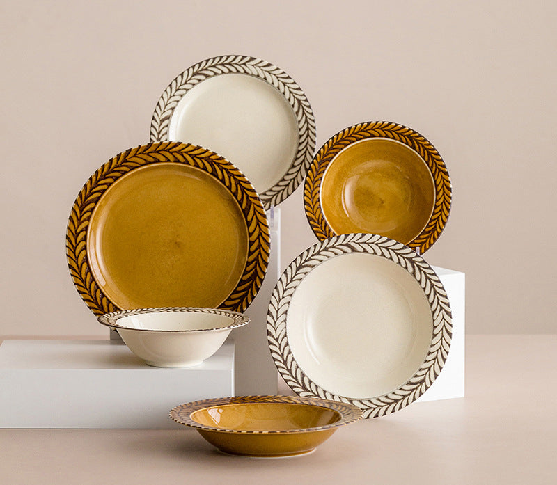 Gohobi Ceramic Rosemary Plate [Made in Japan]