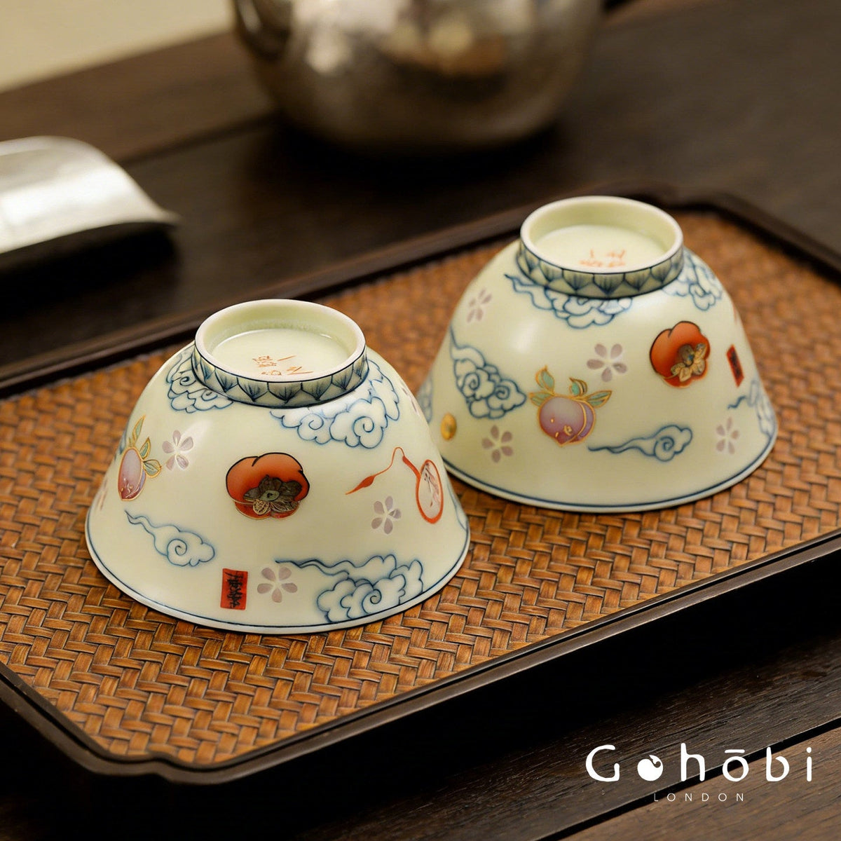 Gohobi Hand-Painted Linglong Porcelain Teacup – Jingdezhen Gongfu Tea Tasting Cup