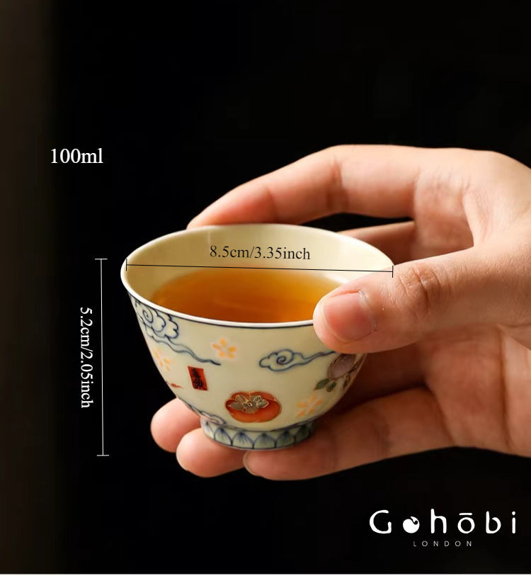 Gohobi Hand-Painted Linglong Porcelain Teacup – Jingdezhen Gongfu Tea Tasting Cup