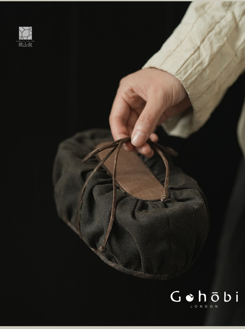 [賦山敘 x Gohobi] Gohobi Xiangyun Silk Tea Bag – Travel Teacup Set Storage Pouch Portable Tea Case