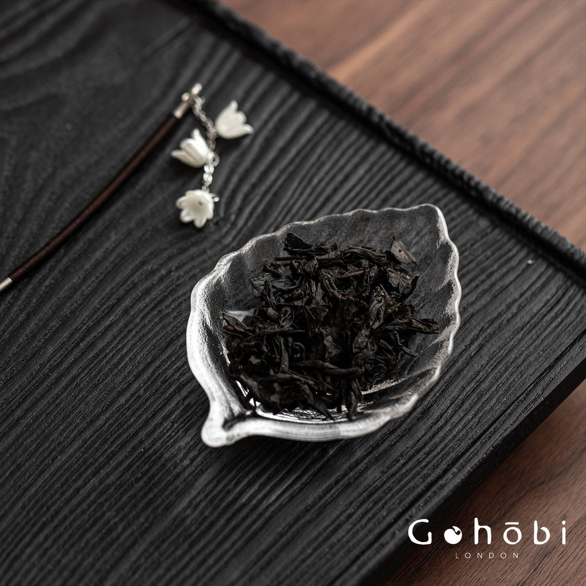 Gohobi Crystal Glass Leaf Tea Holder – Zen Leaf Tea Lotus Presentation Dish