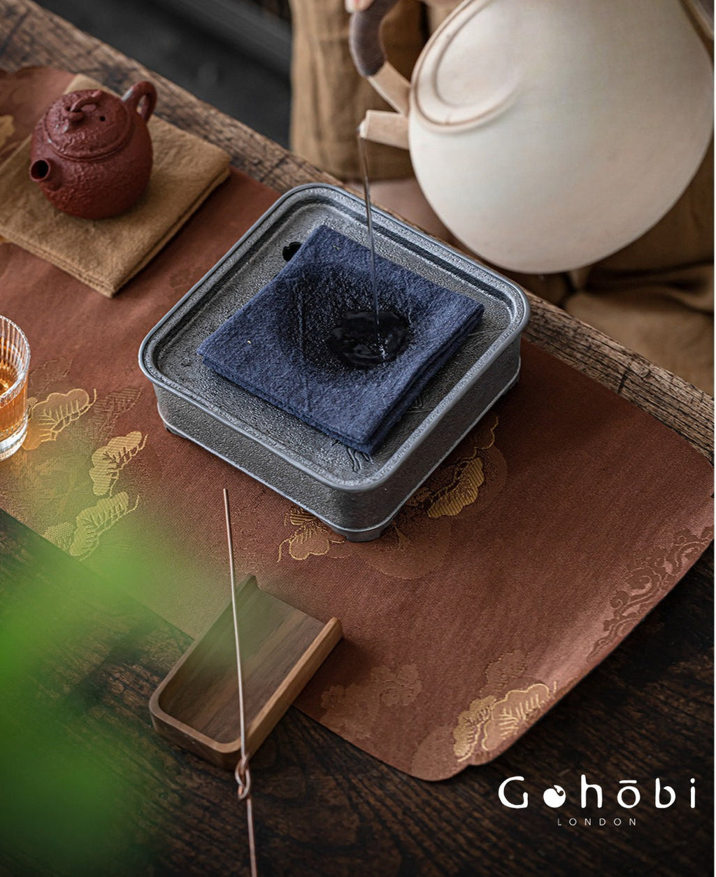 Gohobi Zen Ramie Tea Towel – Absorbent Tea Cloth for Gongfu Tea Table and Teapot