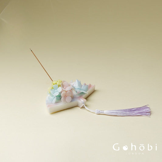 Gohobi Handmade Floral Incense Holder 008 - Jade Fan