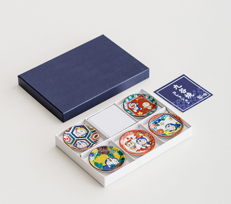 Gohobi Japanese Doraemon Tea Cup and Ceramic Plate Set [Made In Japan]
