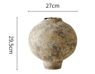 Gohobi Japanese Style Wabi-Sabi Sand Texture Large Ceramic Vase – Handmade Decorative Ornament