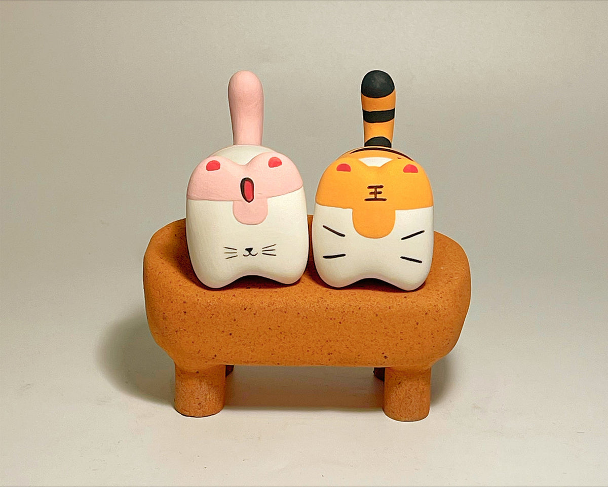 Gohobi x Little Diary Handmade Ceramic Lion Tiger Leopard