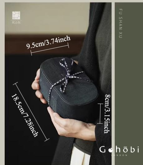 [賦山敘 x Gohobi] Gohobi Indigo Dyed Tea Set Storage Bag – Handmade Cloth Travel Teacup & Teapot Pouch