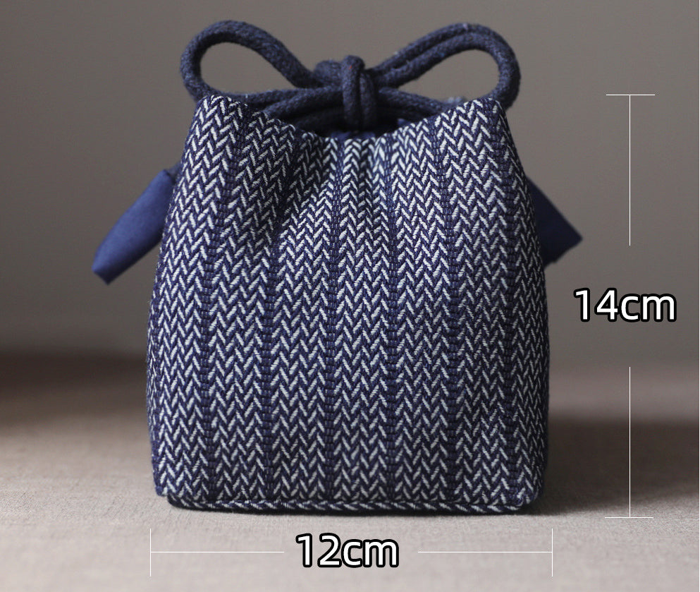 Gohobi Denim Large Teaware Storage Travel Bag Shifuku