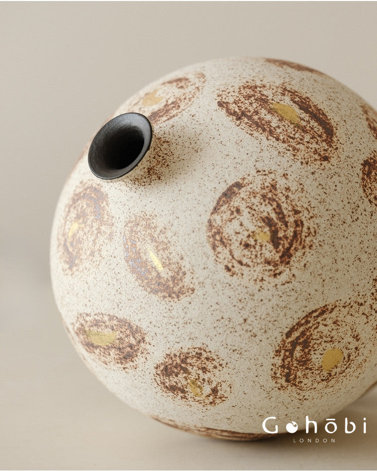 Gohobi Wabi-Sabi Sand Texture Large Vase – Handmade Jingdezhen Ceramic Flower Vessel