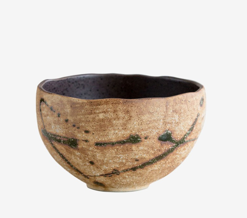 Gohobi Japanese Minoyaki Coarse Pottery Rice Bowl – Wabi Sabi Handmade Soup Bowl | Made in Japan