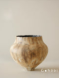 Gohobi Wabi-Sabi Japanese Style Ceramic Vase – Handmade Sand Texture Decorative Vase