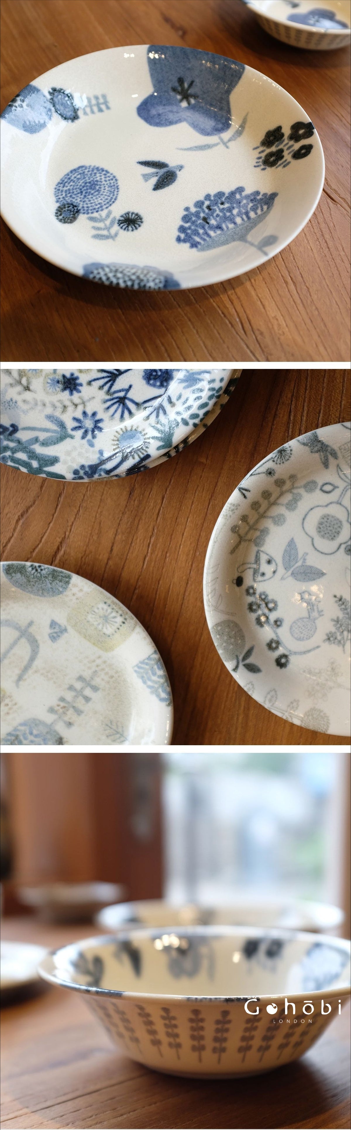 Gohobi Japanese Minoya Ceramic Small Plate [Made in Japan] – Underglaze Minoyaki Tableware