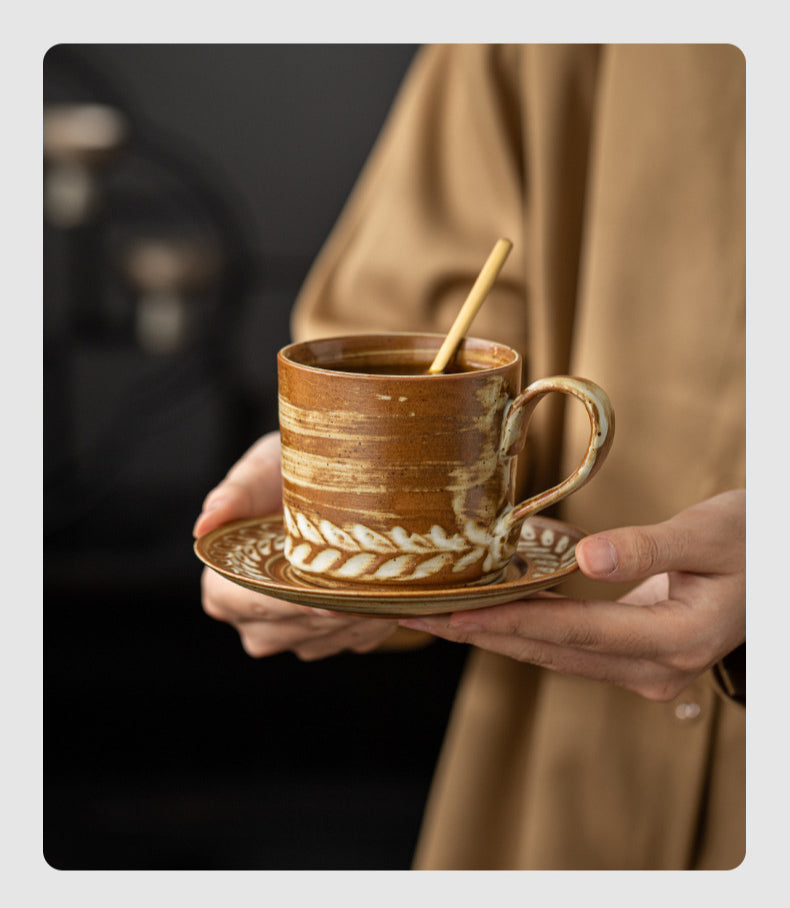 Gohobi Japanese Handmade Coffee Cup with Saucer 005