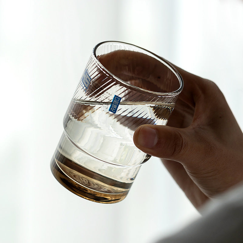 Gohobi Japanese Stackable Diagonal Glass Water Cup [Made In Japan]