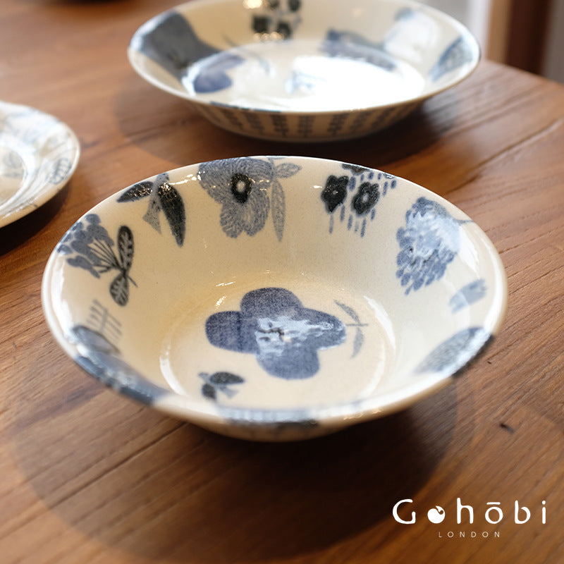 Gohobi Japanese Minoya Ceramic Small Plate [Made in Japan] – Underglaze Minoyaki Tableware