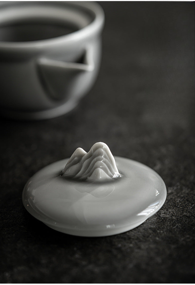 Gohobi Japanese Style Ice Grey Gaiwan Travel Tea Set 004