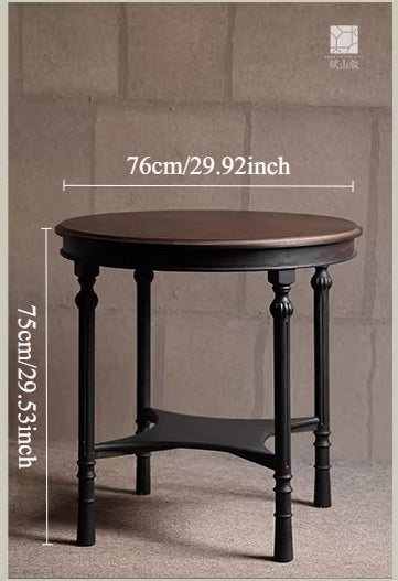 [賦山敘 x Gohobi] Gohobi Wabi-Sabi Teak Wood Tea Table – Round Solid Wood Tea Table