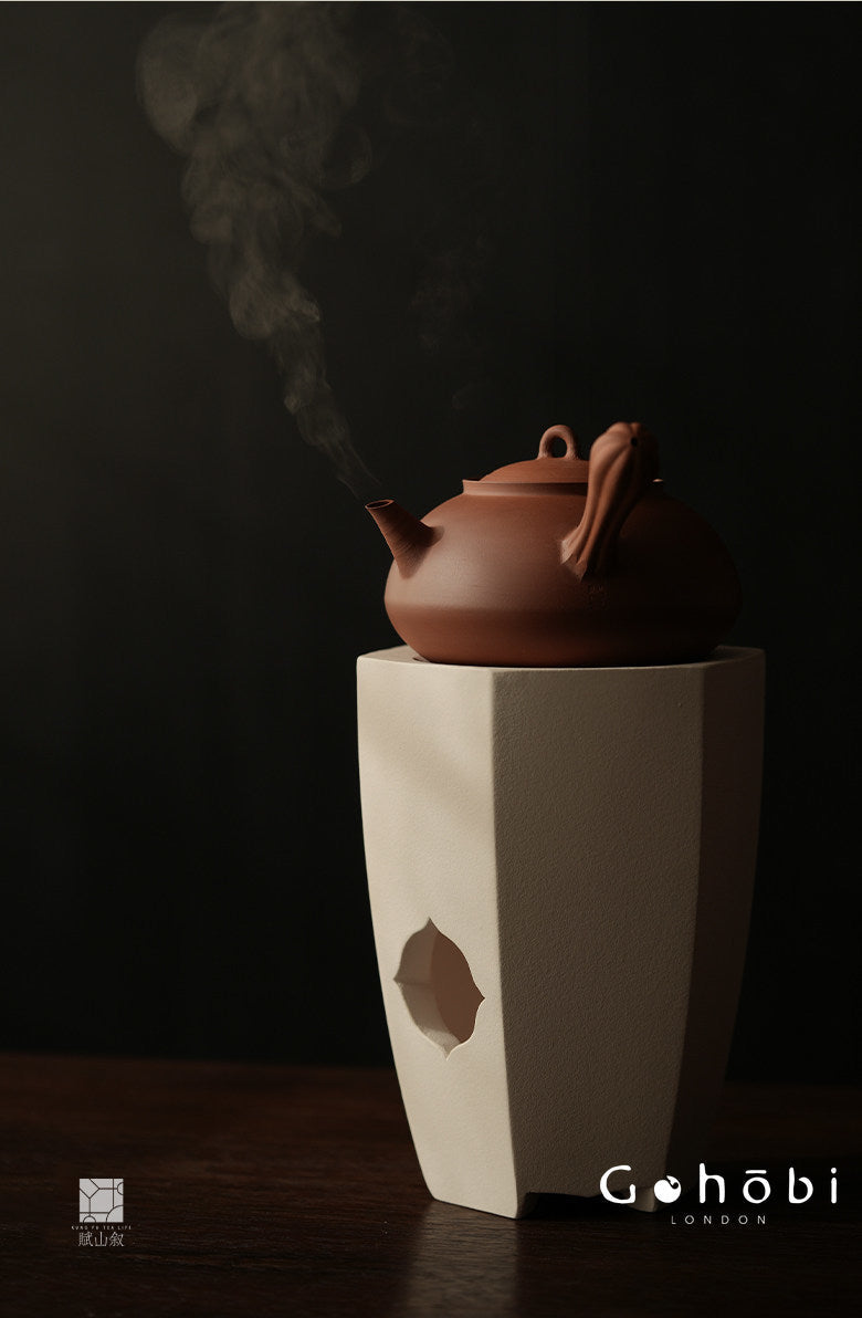 [賦山敘 x Gohobi] Gohobi Hexagonal Begonia Charcoal Tea Stove – Chaozhou White Clay Gongfu Tea Stove