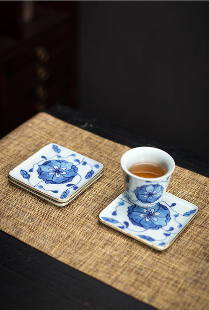 Gohobi Blue and White Porcelain Coaster