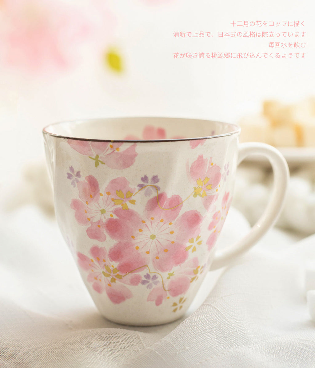 Gohobi Japanese Flowers Mug Coffee Cup [Made In Japan]