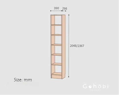 Gohobi Handmade Solid Wood Storage Cabinet – Multi-Layer Wooden Shelving Unit for Living Room or Study | FSC Certified Furniture