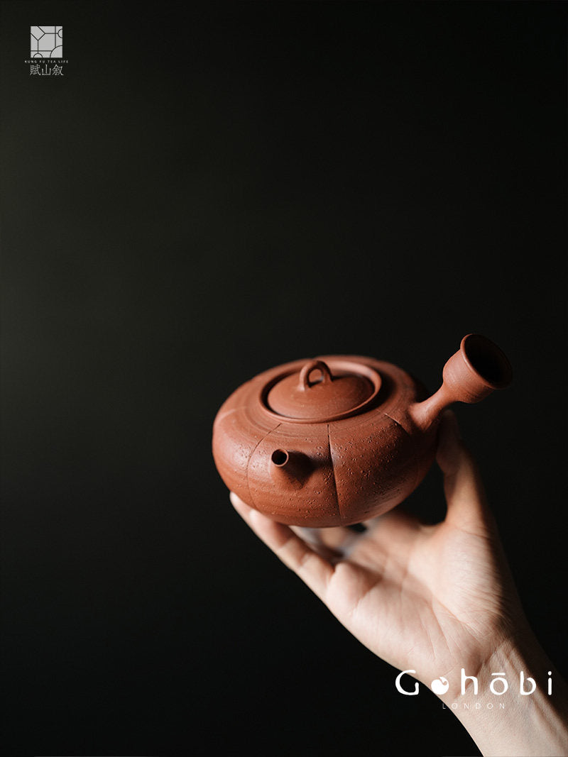 [賦山敘 x Gohobi] Gohobi Red Clay Side-Handle Teapot – Melon Edge Chaoshan Gongfu Tea Kettle