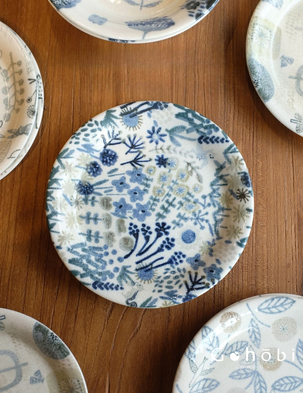 Gohobi Japanese Minoya Ceramic Small Plate [Made in Japan] – Underglaze Minoyaki Tableware