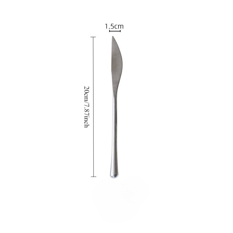 Gohobi A Set of 5 Pieces Stonewashed Stainless Steel Cutlery