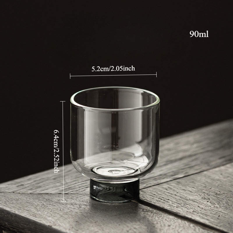 Gohobi High Borosilicate Glass Tall Footed Tea Cup – Transparent Heat-Resistant Master Cup for Gongfu Tea, Chinese Teaware for Home Use