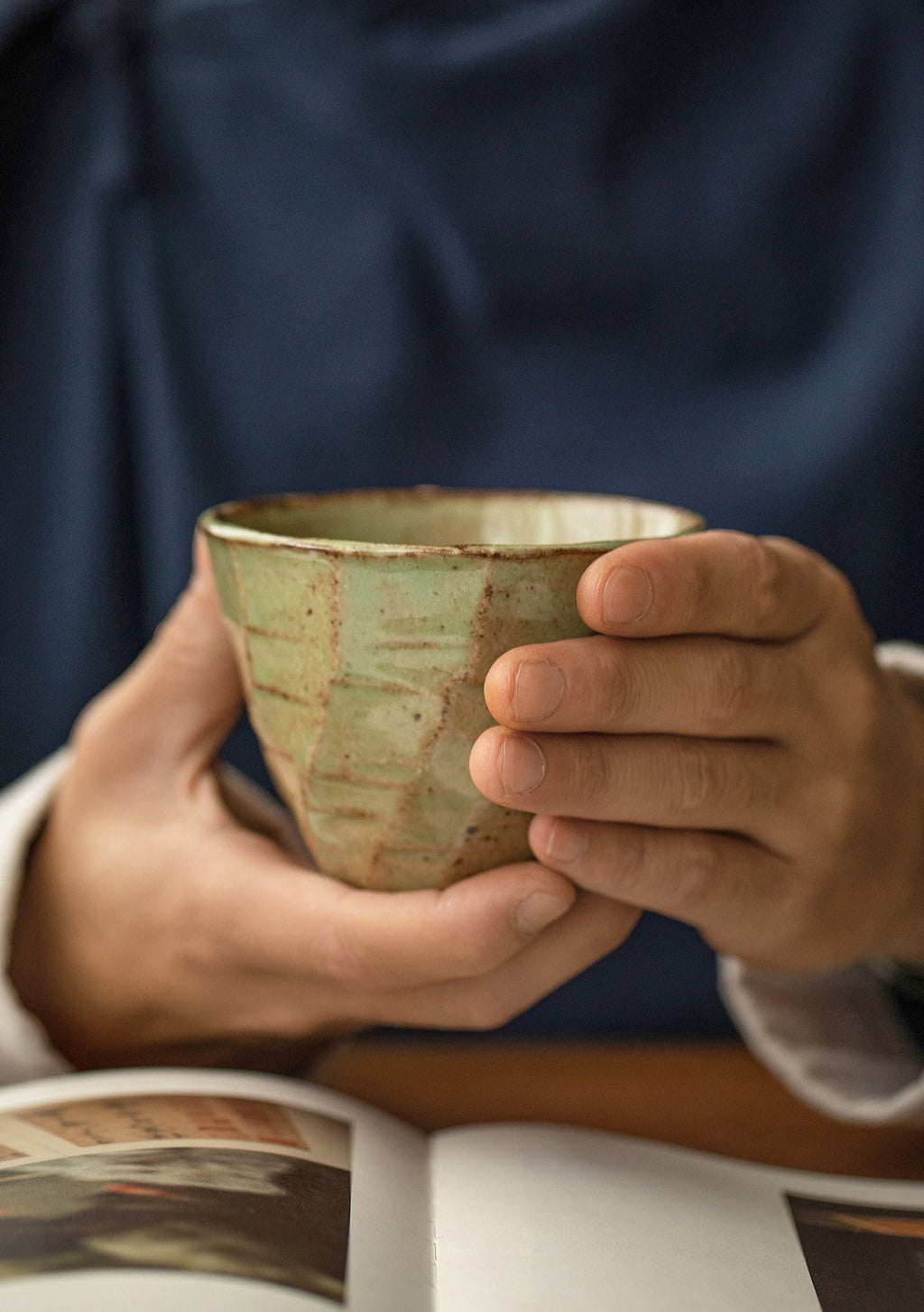 Gohobi Japanese Minoyaki Retro Coarse Pottery Teacup – Wabi Sabi Handmade Ceramic Master Cup | Made in Japan