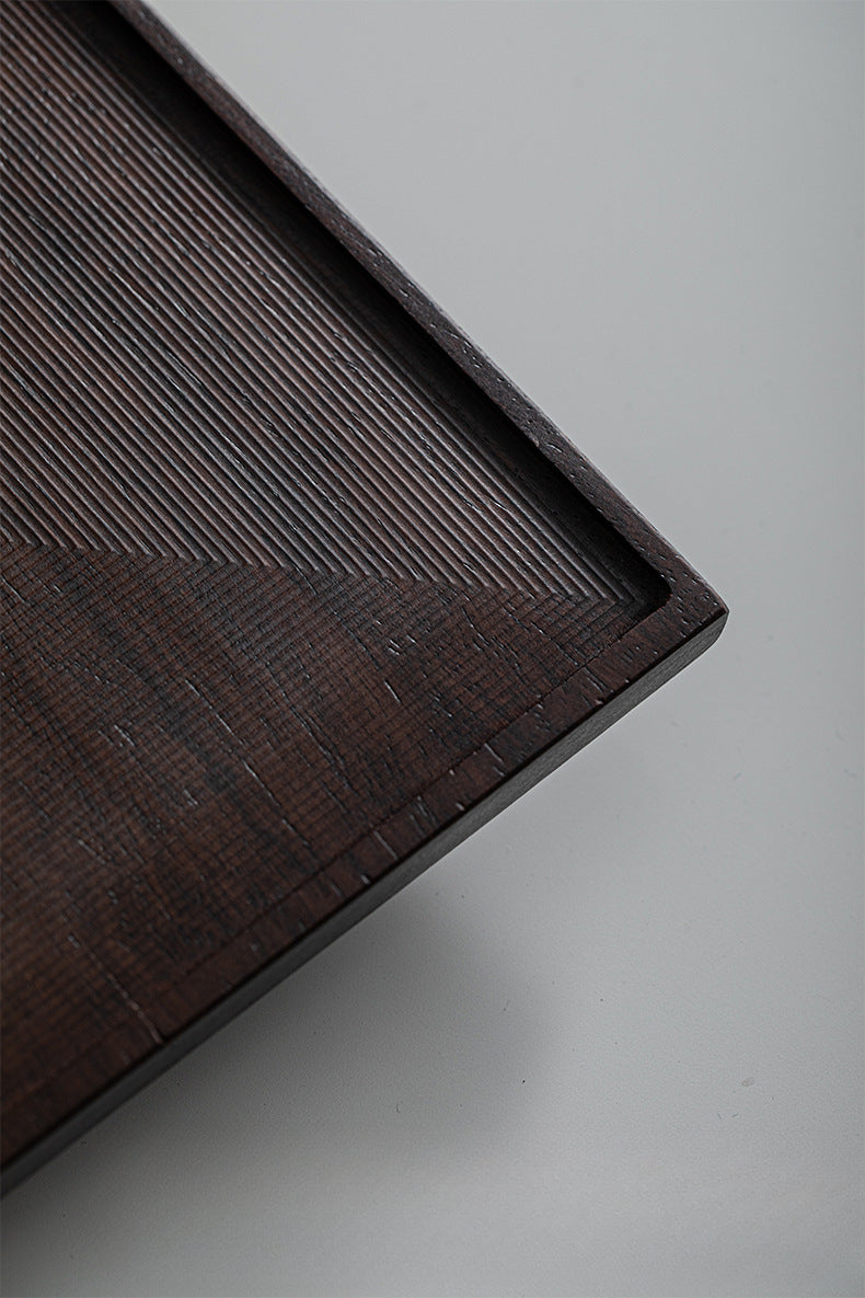 Gohobi Japanese-style Wabi-Sabi Ebony Black Square Tray 004