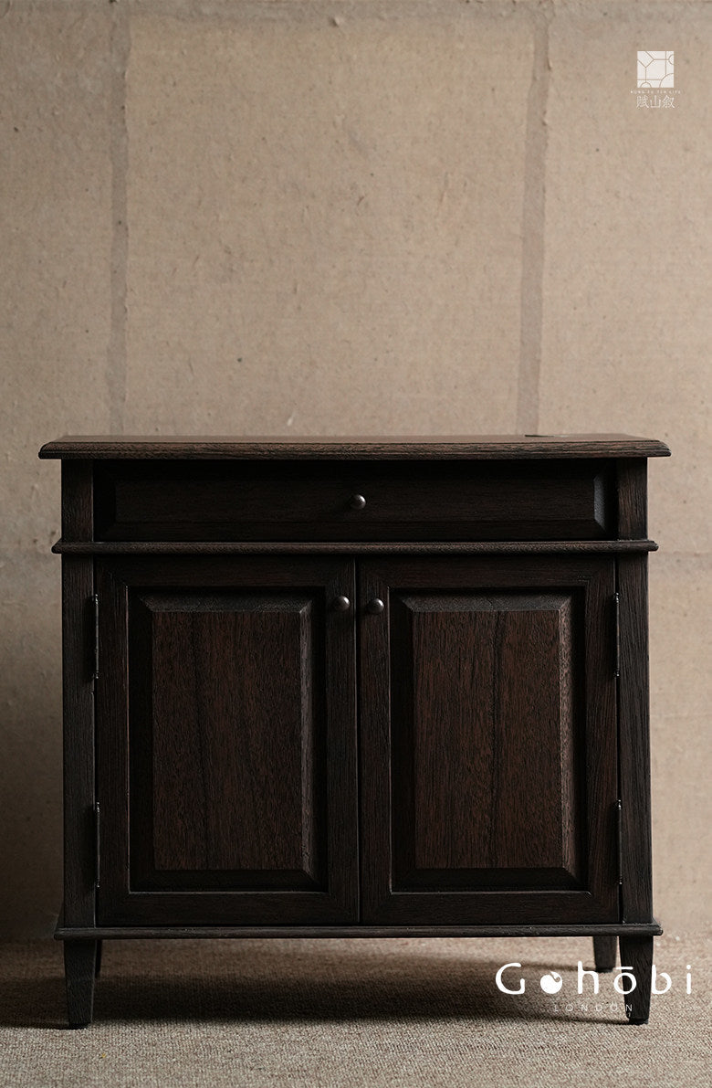 [賦山敘 x Gohobi] Gohobi Shanghai Style Teak Tea Cabinet – Solid Wood Retro Tea Table Side Cabinet