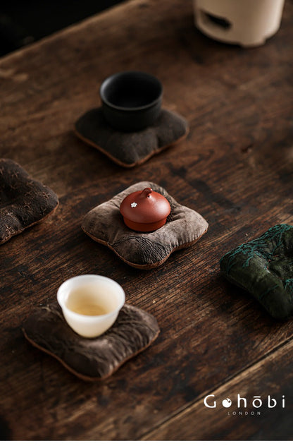 Gohobi Fragrant Cloud Silk Tea Coaster – Handmade Fabric Tea Mat for Gongfu Tea Set