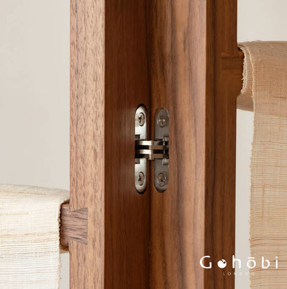 Gohobi Solid Wood Screen Coat Rack – Red Oak or Black Walnut Folding Hanger with Three or Four Panel Options | FSC Certified Furniture