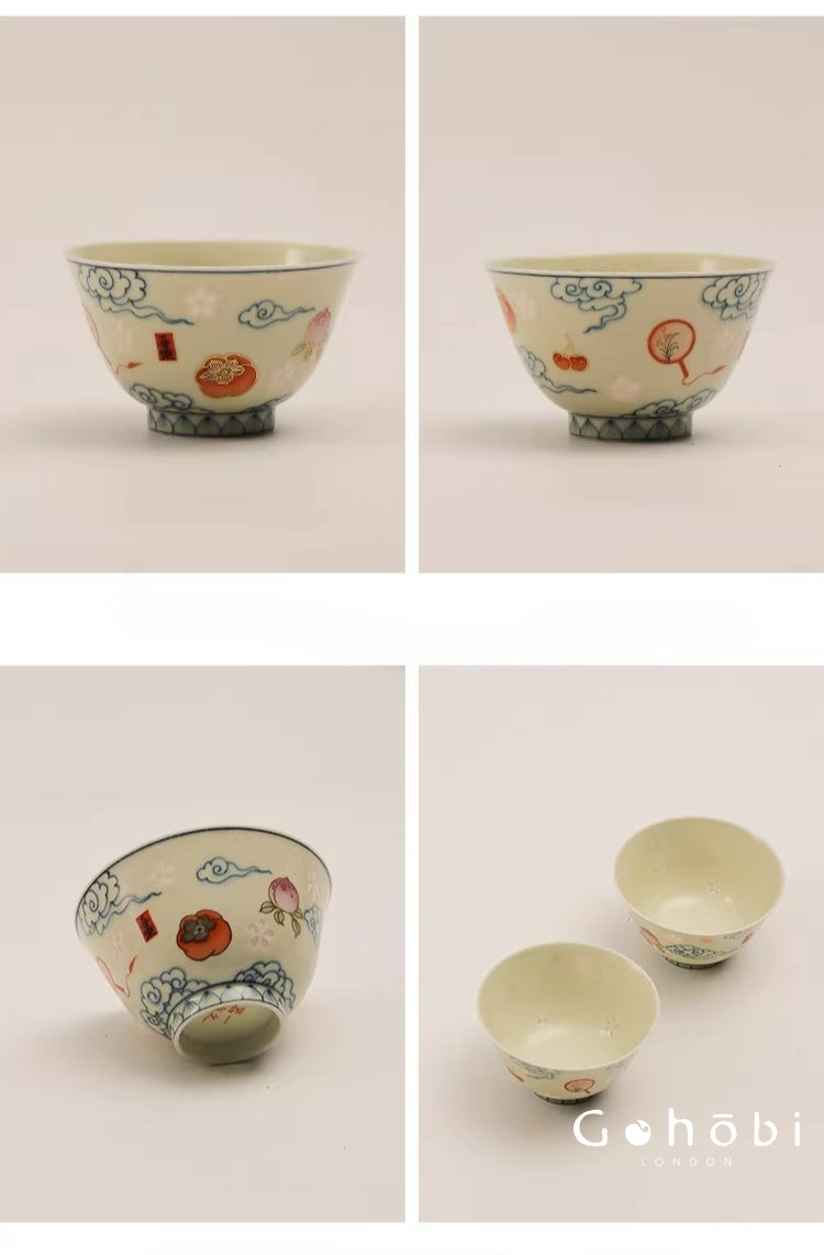 Gohobi Hand-Painted Linglong Porcelain Teacup – Jingdezhen Gongfu Tea Tasting Cup