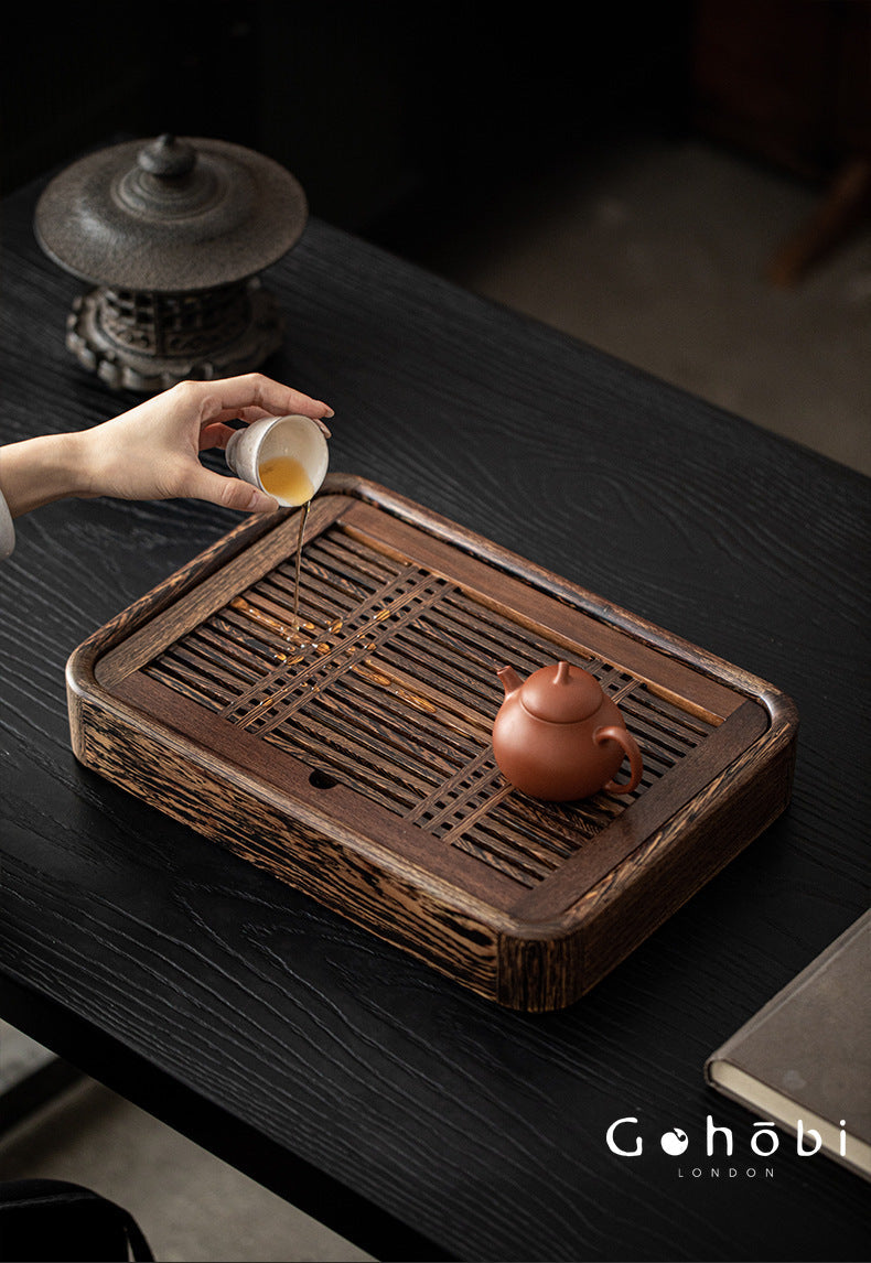 Gohobi Solid Wood Water Storage Tea Tray – Chinese Gongfu Tea Table Tray
