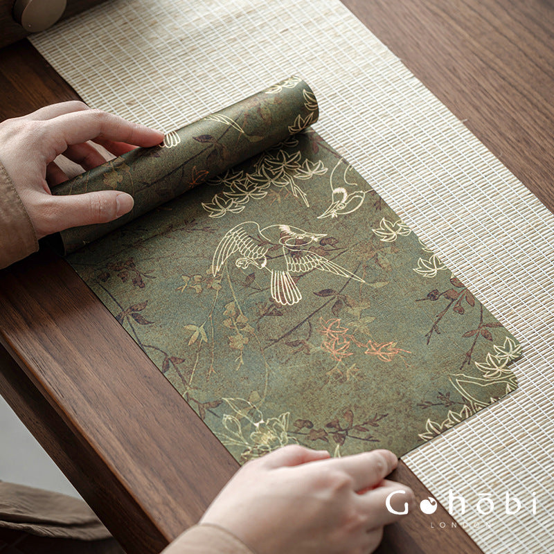 Gohobi Xiangyun Silk Tea Table Runner – Double-Sided Tea Mat Dry Brew Cloth