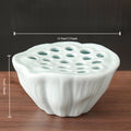 Gohobi Japanese Style Lotus White and Blue Table Vase