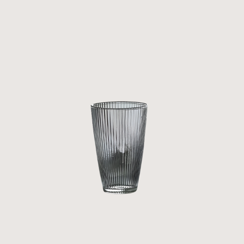 Gohobi Handcrafted Japanese-Style Glass Tea Cup – 100ml | Clear Striped Design for Loose Leaf & Matcha Tea