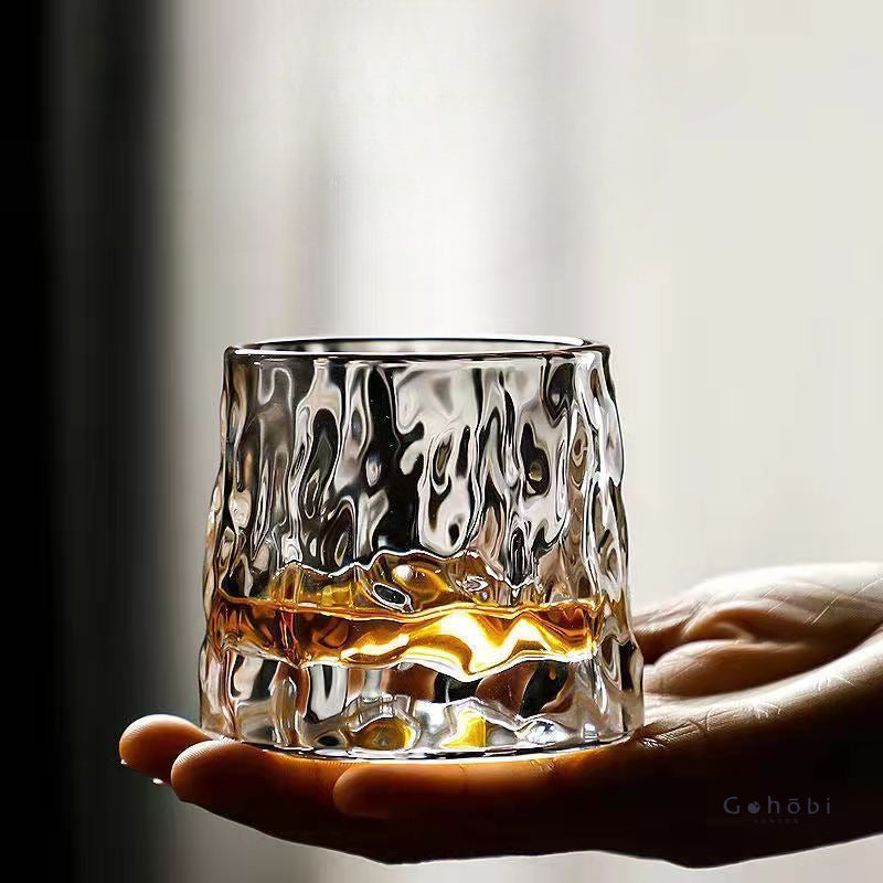 Gohobi Handmade Rotating Glass Tumbler –  Glass for Bar & Home