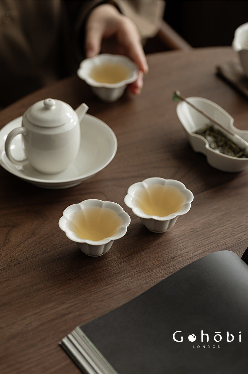 Gohobi Plant Ash Glaze Meditation Teacup – Thin Porcelain Small Gongfu Tea Cup