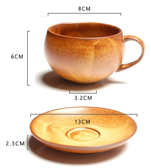 Gohobi Japanese Handmade Coffee Cup with Saucer 007