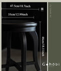 [賦山敘 x Gohobi] Gohobi Shanghai Style Teak Wood Stool – Black Round Solid Wood Tea Table Stool