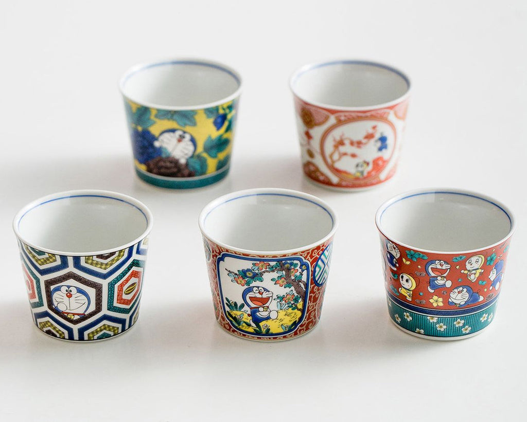 Gohobi Japanese Doraemon Tea Cup and Ceramic Plate Set [Made In Japan]