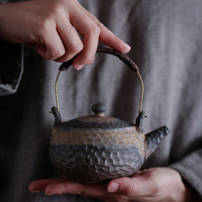 Gohobi Handmade Golden Black Large Teapot