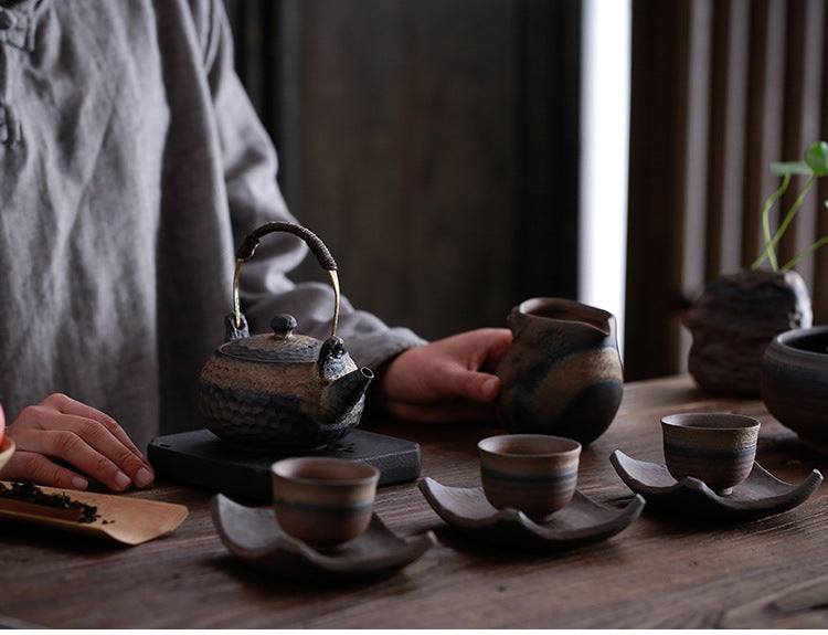 Gohobi Handmade Golden Black Large Teapot