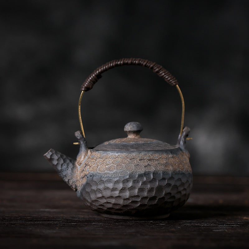Gohobi Handmade Golden Black Large Teapot